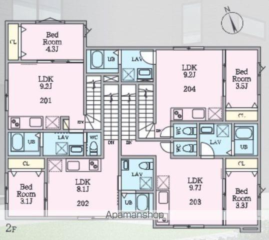 CIEL玉川町(1LDK/2階)の間取り写真