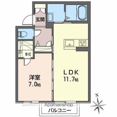 シャーメゾンベルテⅡ(1LDK/2階)の間取り写真