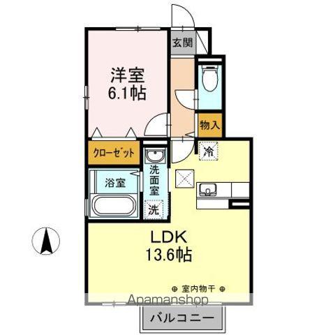K・CエミネンスヒルズC(1LDK/1階)の間取り写真