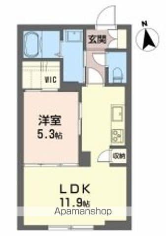 ベレオ弓張月(1LDK/1階)の間取り写真