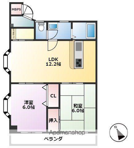 フローレンス・ビレッジ1(2LDK/3階)の間取り写真