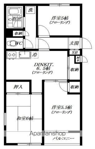 メゾンド・ソレイユ(3DK/3階)の間取り写真
