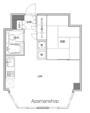 勝どき中央ロードス(1LDK/9階)の間取り写真