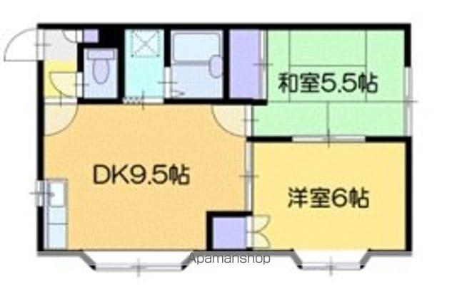 クレヨンハウス(2DK/2階)の間取り写真