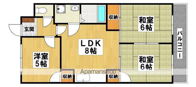 メゾン住吉(2LDK/3階)の間取り写真