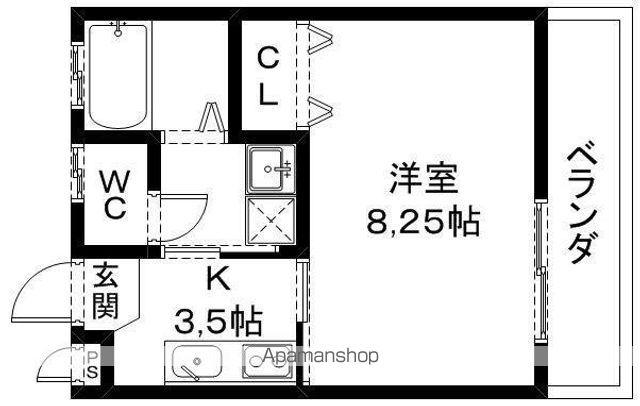 マッシヴハウス(1K/2階)の間取り写真
