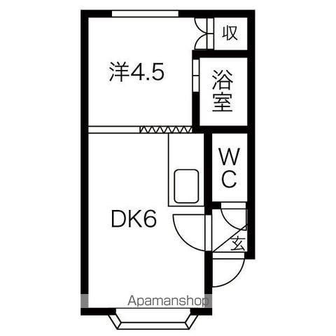 パステルコート21(1DK/3階)の間取り写真
