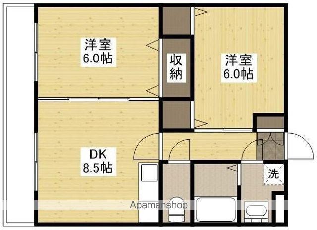 あんずマンション(2DK/1階)の間取り写真
