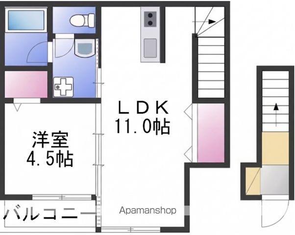 TJ船尾4(1LDK/2階)の間取り写真