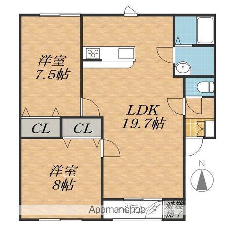 レジデンスコスモ(2LDK/2階)の間取り写真