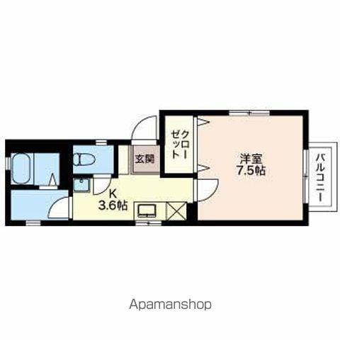 ディアス・ツインズAB(1K/1階)の間取り写真