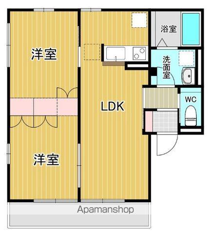 BONHEURⅠ(2LDK/1階)の間取り写真