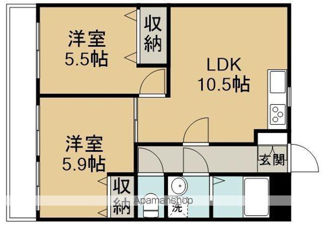 第5山中マンション(2LDK/3階)の間取り写真