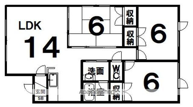ストリーム星が浦(3LDK/1階)の間取り写真