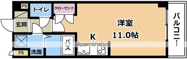 グランシャリオ(ワンルーム/3階)の間取り写真