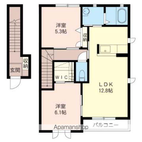 ウェルコートA(2LDK/2階)の間取り写真