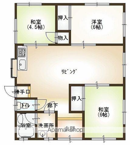 近江鉄道八日市線 新八日市駅 徒歩5分 1階建 築35年(3LDK)の間取り写真