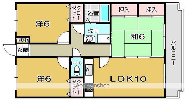 ヴェルドミール風華(3LDK/2階)の間取り写真