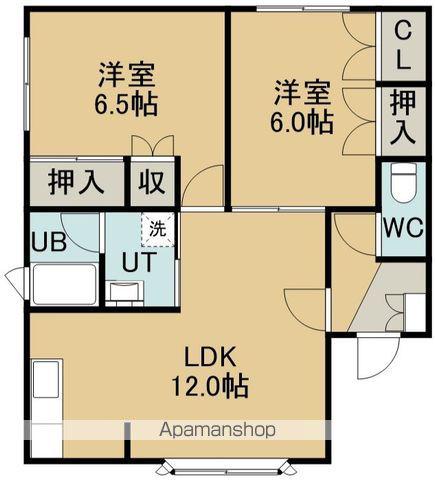ボヌールB(2LDK/2階)の間取り写真