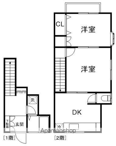 TNフラッツ(2DK)の間取り写真
