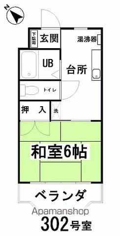 ネモトハイツ(1K/2階)の間取り写真