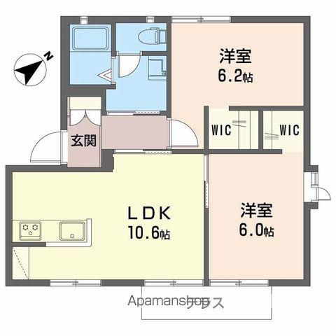 リトルフィールドD・E棟(3K/1階)の間取り写真