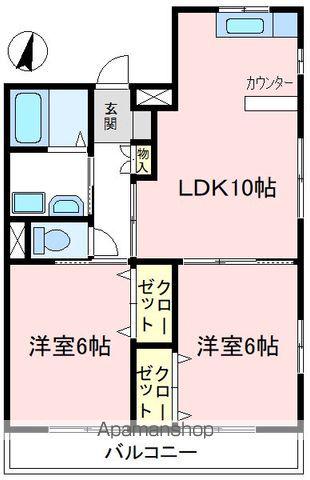 アーネストマンション(2LDK/2階)の間取り写真