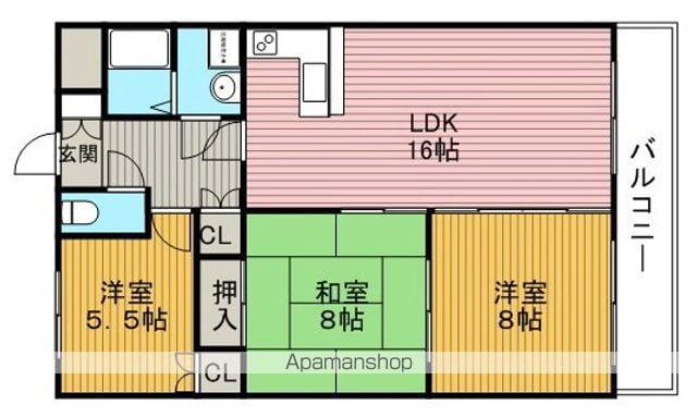 ベルエアーⅠ(3LDK/4階)の間取り写真