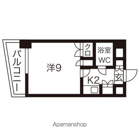 エスパシオ支倉(1K/4階)の間取り写真