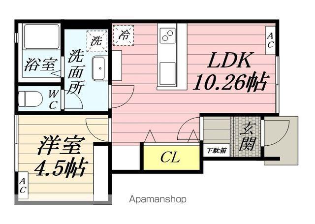 LIVIO A(1LDK/1階)の間取り写真