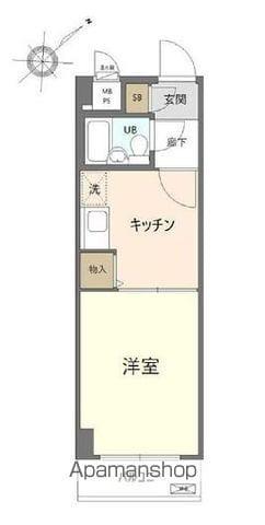 ライオンズマンション鷺宮(1K/4階)の間取り写真