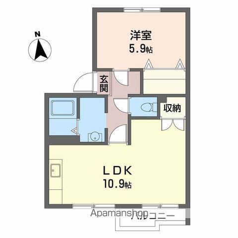 タウニー中長尾(1LDK/2階)の間取り写真