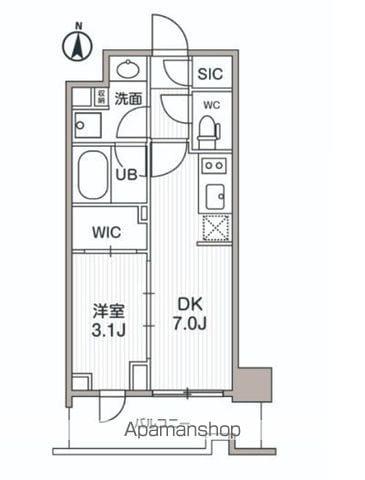 シーズンフラッツ両国サウス(1DK/5階)の間取り写真
