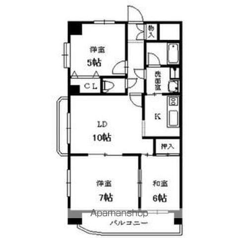 ファミール一社(3LDK/2階)の間取り写真