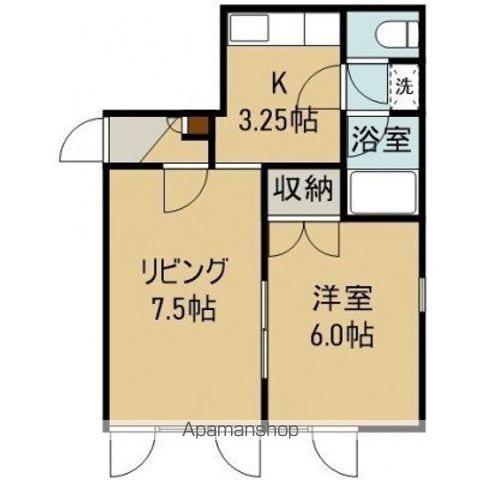 美原エクセレント(1LDK/2階)の間取り写真