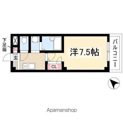 エクセレント栄光(1K/3階)の間取り写真