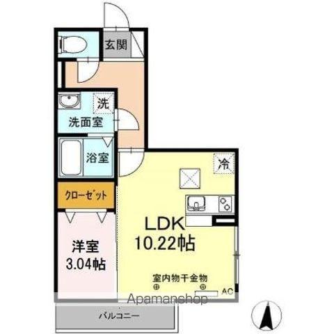 ゆーかりHILLSVI(1LDK/1階)の間取り写真