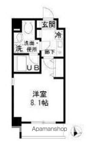 自由が丘カントリー倶楽部(1K/3階)の間取り写真