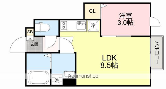 デュマンⅡ(1LDK/1階)の間取り写真
