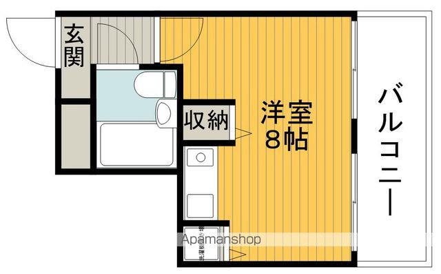 クレール若竹(ワンルーム/2階)の間取り写真