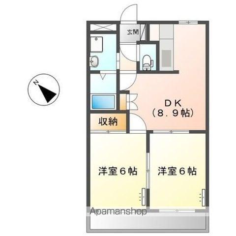 ヴィヴェール(2DK/2階)の間取り写真