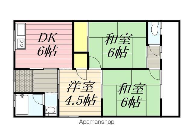 吉田B棟(3DK/2階)の間取り写真