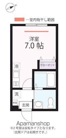 ハーミットクラブハウス 野毛山公園(ワンルーム/1階)の間取り写真