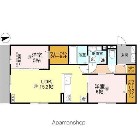 ラ ヴィータ鳳(2LDK/1階)の間取り写真