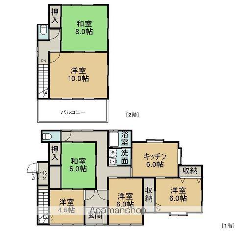 中央本線 土岐市駅 バス乗車時間:15分 下石貢バス停で下車 徒歩6分 2階建 築59年(6DK)の間取り写真