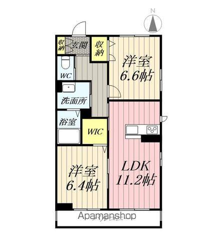 リッツリベルテ弐番館(2LDK/1階)の間取り写真