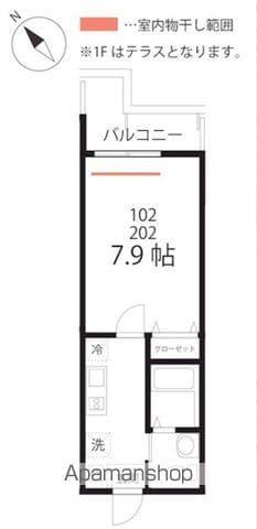 ハーミットクラブハウスメニャン(1K/1階)の間取り写真