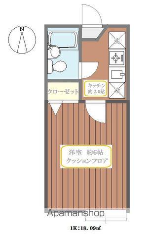 シャンブル綾瀬I(1K/1階)の間取り写真