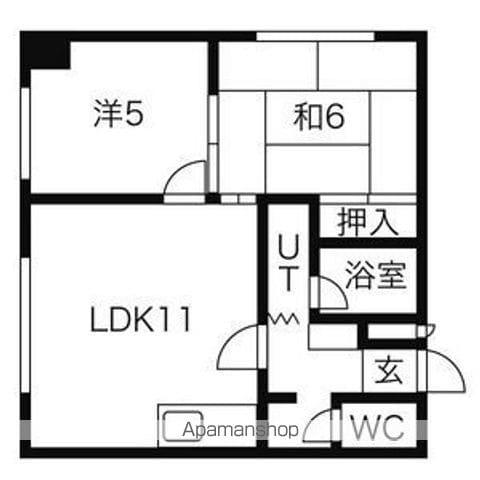 山口マンション(2LDK/4階)の間取り写真