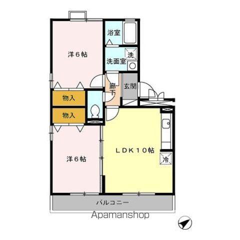 マウンテンクレストヴュー(2LDK/3階)の間取り写真